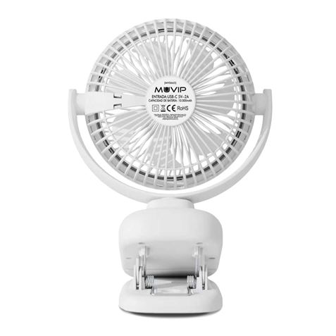 VENTILADOR PORTATIL TIPO CLIP 6" OSCILANTE CON LUZ LED Y BATERÍA MUVIP - MV0665-5