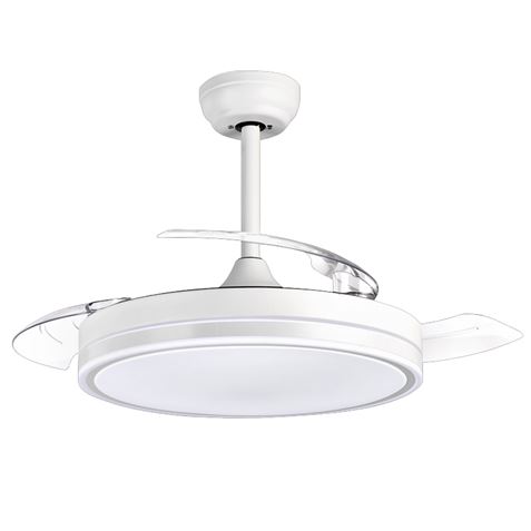 VENTILADOR DE TECHO RETRÁCTIL 30W CON LED Y 6 VELOCIDADES BLANCO MUVIP - MV0657-1