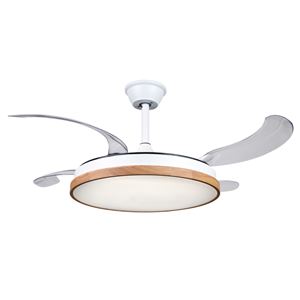 VENTILADOR DE TECHO RETRÁCTIL 30W CON LED Y 6 VELOCIDADES MADERA MUVIP - MV0658-1