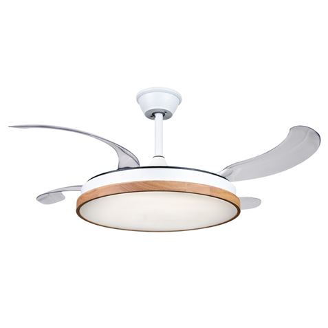 VENTILADOR DE TECHO RETRÁCTIL 30W CON LED Y 6 VELOCIDADES MADERA MUVIP - MV0658-1