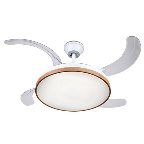 VENTILADOR DE TECHO RETRÁCTIL 30W CON LED Y 6 VELOCIDADES MADERA MUVIP - MV0658-2