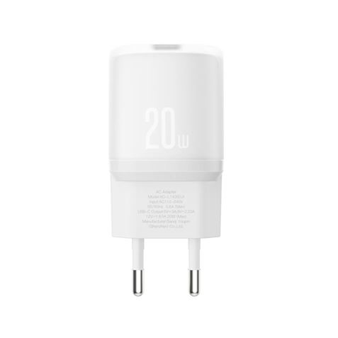 CARGADOR RAPIDO USB-C 20W CON CABLE TIPO C L143 BLANCO XO - XOL143TCWH-1
