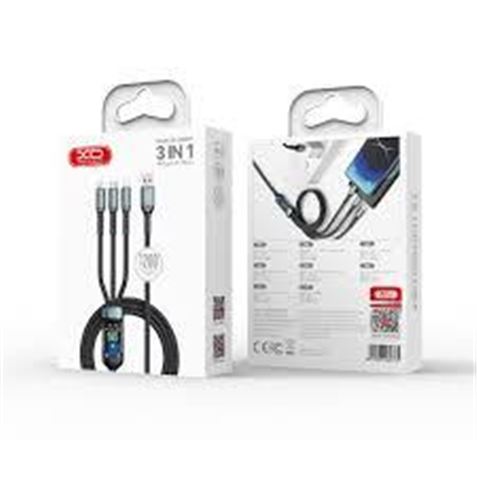 CABLE USB 3 EN 1 LIGHTNING / TIPO-C / MICRO USB) 1.2 METROS - XONB297-1