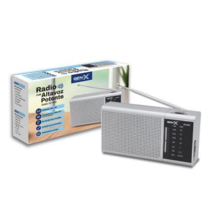 RADIO PORTATIL AM/FM DIAL CLASICO PLATA GEN-X - FM-4410PT