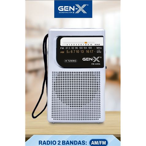 RADIO PORTATIL AM/FM ANALOGICA GRIS FM-4406 GEN-X - FM-4406