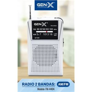 RADIO PORTATIL AM/FM ANALOGICA GRIS FM-4404 GEN-X - FM-4404