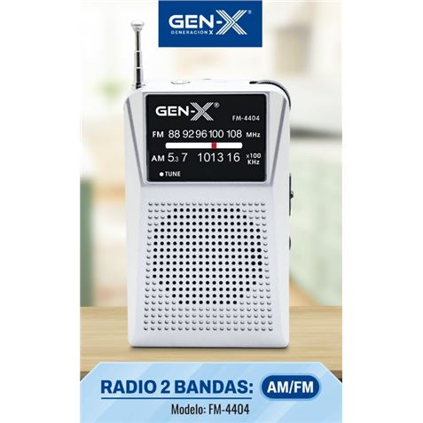 RADIO PORTATIL AM/FM ANALOGICA GRIS FM-4404 GEN-X - FM-4404