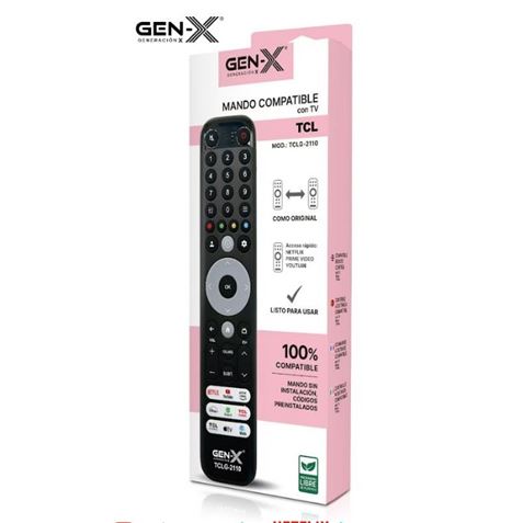 MANDO UNIVERSAL GRANDE PARA TELEVISORES TCL TCLG-2110 GEN-X - TCLG-2110