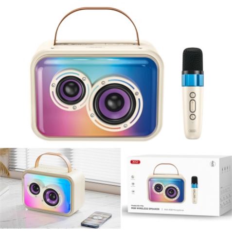 ALTAVOZ KARAOKE RGB 20W CON MICROFONO INALAMBRICO F54 XO - XOF54-3