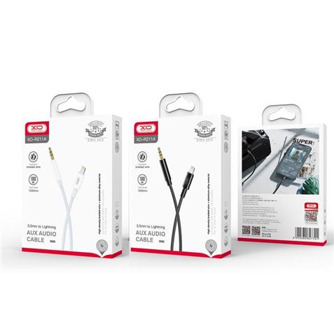 CABLE LIGHTNING - MINI JACK 3.5MM 1 METRO NEGRO XO - XONBR211ABK-1