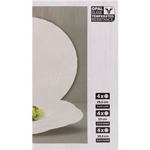 VAJILLA 12 PIEZAS REDONDA BLANCO OPAL EVERETT - 1116NZ512-2