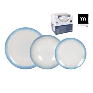 VAJILLA 12 PIEZAS IBIZA MONACO BRILLO LA MEDITERRANEA - IBI26140