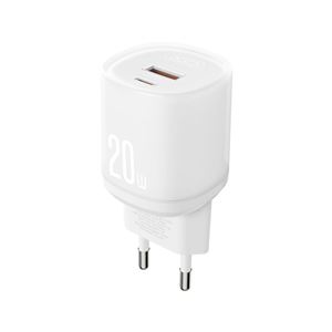 CARGADOR RAPIDO USB-A / USB-C 20W CON CABLE LIGHTNING L144 BLANCO XO - XOL144LGWH-1