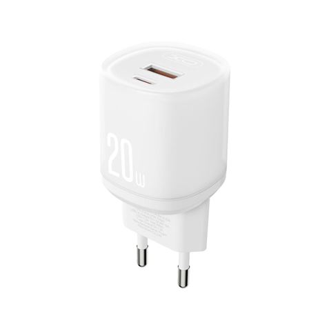 CARGADOR RAPIDO USB-A / USB-C 20W CON CABLE LIGHTNING L144 BLANCO XO - XOL144LGWH-1