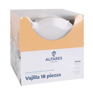 VAJILLA 18 PIEZAS ALFARES MONACO IVORY BRILLO - AL-B26149R-1