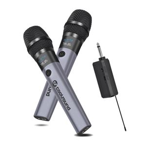 PACK 2 MICROFONOS INALÁMBRICOS UHF CON RECEPTOR Y BATERÍA COOLSOUND - CS0287