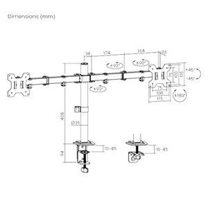 SOPORTE DE MESA 2 MONITORES 17"-32" CROMAD - CR1240-8