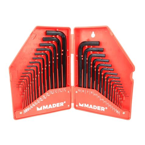 JUEGO DE 30 LLAVES ALLEN CON ESTUCHE MADER - 61161