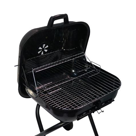 BARBACOA PLEGABLE CON RUEDAS Y TAPA DE HIERRO 47X52X87CM - 75994-1