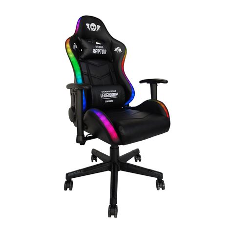 REACONDICIONADA SILLA GAMING RGB SERIE RAPTOR LEGENDARY NEGRA CROMAD - CR1162-1
