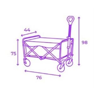 CARRO PLEGABLE DE ACERO PARA PLAYA 75X44X76 NEGRO - 10480-1