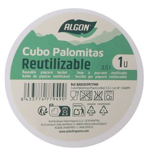 CUBO PALOMITAS PLASTICO REUTILIZABLE 3.5L ALGON - BA01019977949-1
