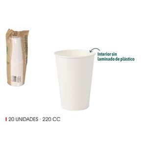 SET 20 VASO BLANCO CARTON 220CC ALGON - BA01054076853