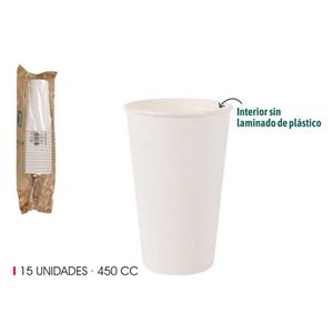 SET 15 VASO BLANCO CARTON 450CC ALGON - BA01054076860
