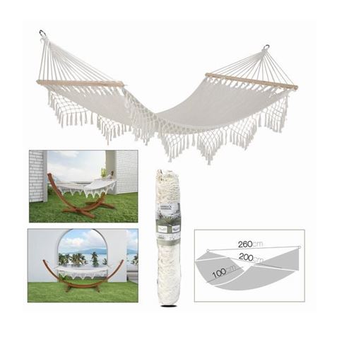 HAMACA DE MACRAME BLANCO 100X200 - 77671