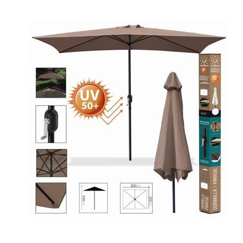 SOMBRILLA JARDIN 3X2 METROS UV50+ TOPO - 88797