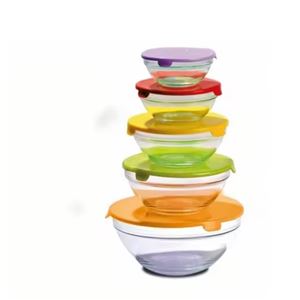 SET 5 BOL VIDRIO HERMETICOS CON TAPA KITCHEN FAMILY - 46064