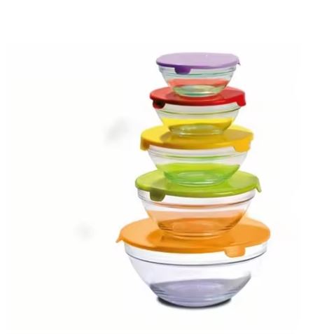 SET 5 BOL VIDRIO HERMETICOS CON TAPA KITCHEN FAMILY - 46064