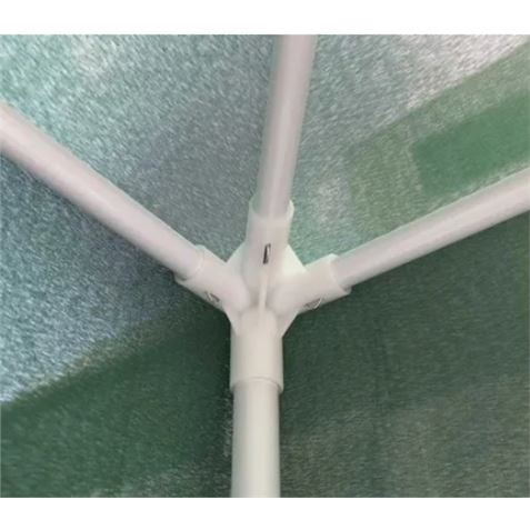 CARPA METÁLICA TELA Y VOLANTES VERDE/BLANCO 295X295X245CM - 76107H-1