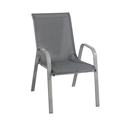 SILLA EXTERIOR METÁLICA JUNE GRIS 55X62X90CM - 75963-1