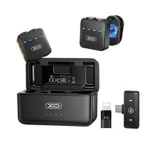 MICROFONO INALAMBRICO DE SOLAPA CON CAJA DE CARGA NEGRO MC15 XO - XOMC15BK