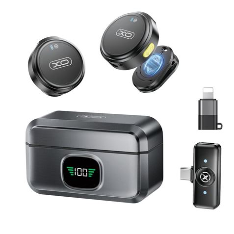 MICRÓFONO INALAMBRICO DE SOLAPA CON ESTUCHE DE CARGA MC12 XO - XOMC12