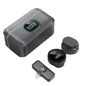 MICRÓFONO INALAMBRICO DE SOLAPA CON ESTUCHE DE CARGA MC12 XO - XOMC12-3
