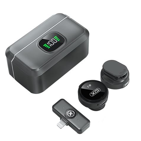 MICRÓFONO INALAMBRICO DE SOLAPA CON ESTUCHE DE CARGA MC12 XO - XOMC12-3