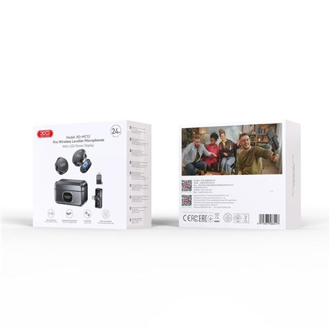 MICRÓFONO INALAMBRICO DE SOLAPA CON ESTUCHE DE CARGA MC12 XO - XOMC12-5