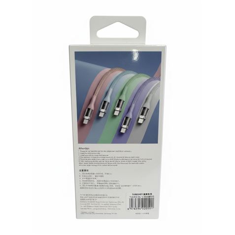 CABLE TIPO C A TIPO C 1 METRO 60W THREEKEY ROSA - TKNB05TCPK-1