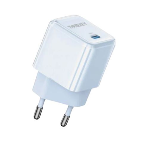 CARGADOR DE CORRIENTE 30W TIPO C THREEKEY AZUL