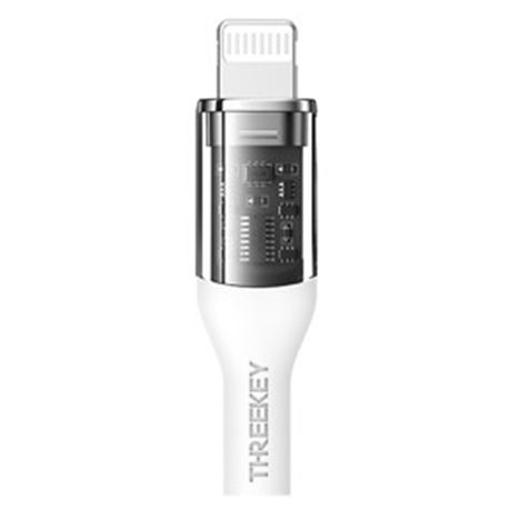 CABLE USB TIPO C A LIGHTNING 1M 27W THREEKEY BLANCO - TKNB05LGWH
