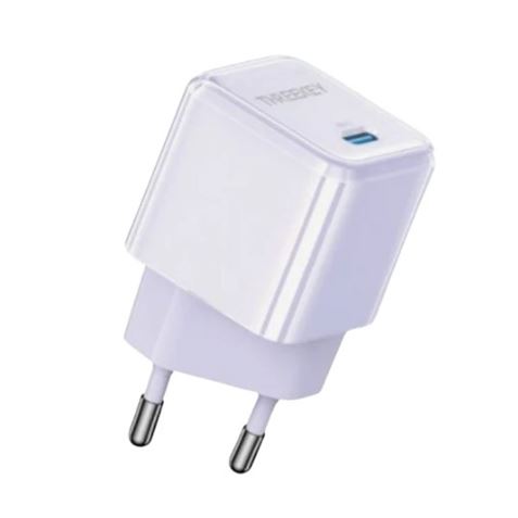 CARGADOR DE CORRIENTE 30W TIPO C THREEKEY VIOLETA