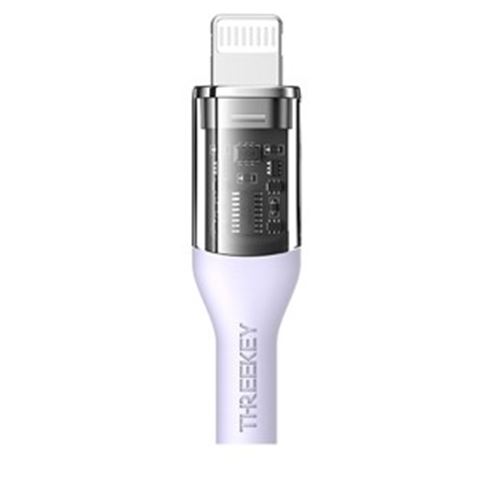 CABLE USB TIPO C A LIGHTNING 1M 27W THREEKEY VIOLETA - TKNB05LGPR