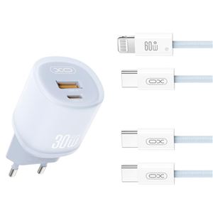 CARGADOR CARGA RAPIDA 30W USB-A Y USB-C L151 AZUL XO - XOL151BL-1