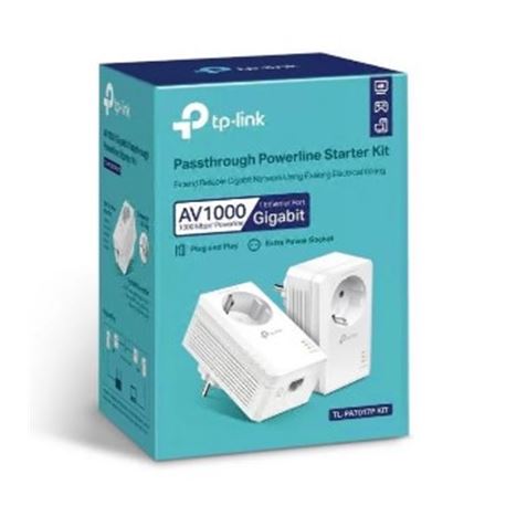 ADAPTADOR POWERLINE TP-LINK TL-PA7017P KIT AV1000 1000MBPS/ALCANCE 300M - TL-PA7017PKIT-1