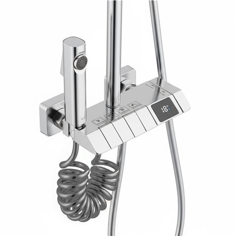 COLUMNA DE DUCHA SEL. BOTON DISPLAY CROMADA FONTASTOCK - FSKFCD007-2