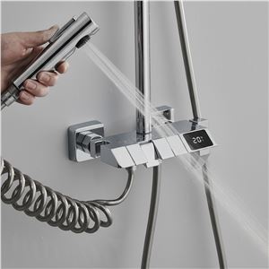 COLUMNA DE DUCHA SEL. BOTON DISPLAY CROMADA FONTASTOCK - FSKFCD007-3