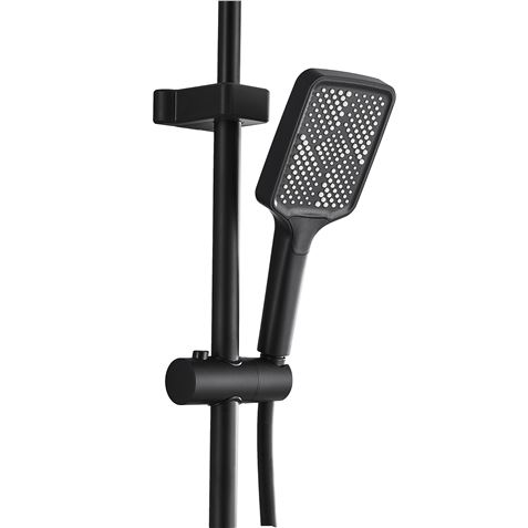 COLUMNA DE DUCHA COMPLETA SEL. BOTON DISPLAY NEGRA FONTASTOCK - FSKFCD008-1