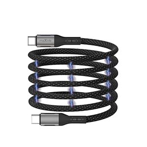 CABLE NYLON TIPO C A TIPO C MAGNETICO 100W 1M NEGRO MAXLIFE - OEM0101402
